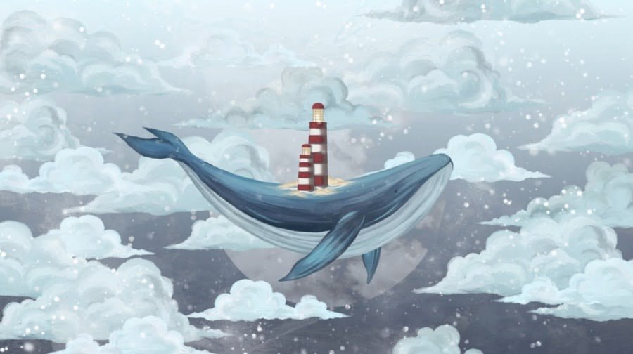 Sky Whale For Baby's Room mořský motiv na zeď - obrázek číslo 2