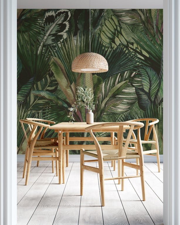 Tropická zelená listová nástěnná malba Tropical Bouquet - hlavní obrázek produktu