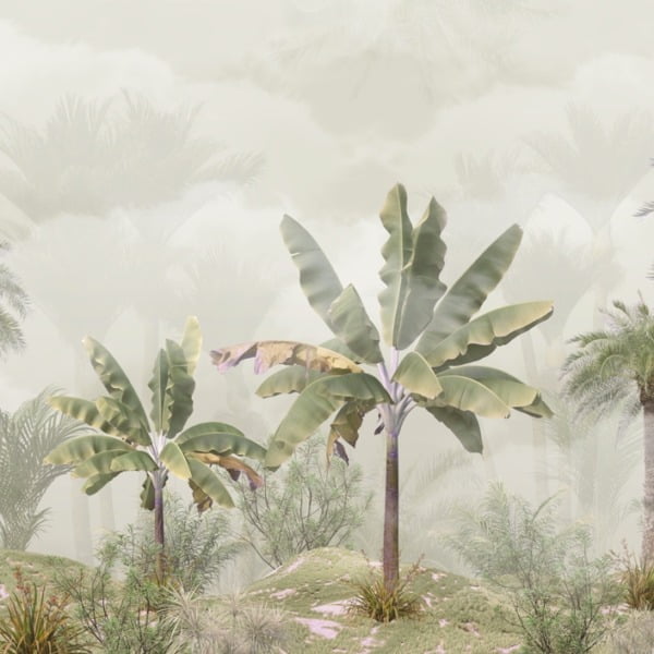 Nástěnná malba Banánové stromy v mlze