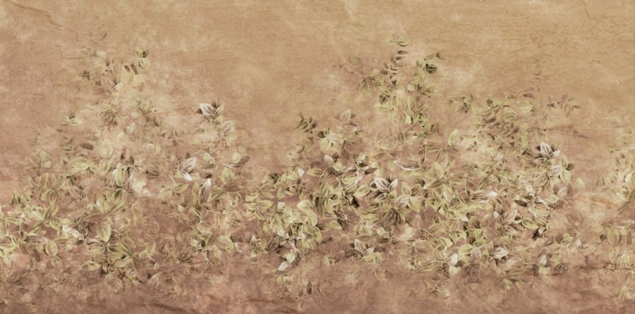 Fototapeta z motywem roślinnym na brązowym tle Drobne Listki w Ciepłych Brązach - zdjęcie numer 2