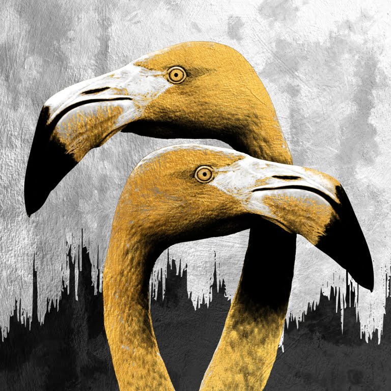 Exotické ptactvo nástěnná malba Dva žlutí ptáci pro obývací pokoj - obrázek číslo 2