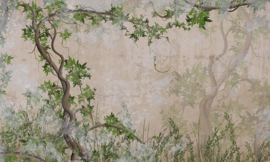 Fototapeta z oplatającą ścianę zielenią Egzotyczne Pnącza - zdjecie numer 2