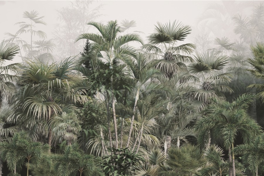 Divoký keř ilustrace nástěnná malba Hustá tropická vegetace - obrázek číslo 2