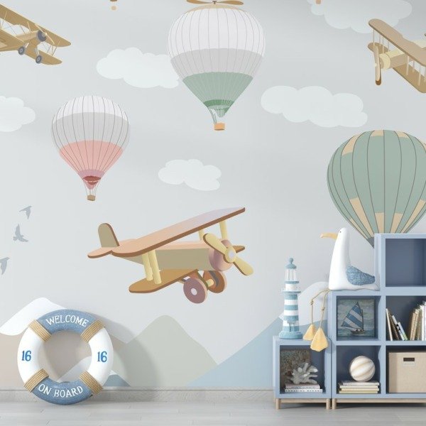 Fototapety Letadla a balóny pro dítě