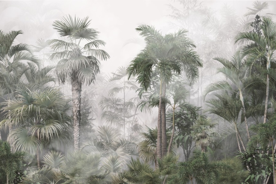 Mlžná krajina s nástěnnou malbou rajského ostrova Tropy v mlze - obrázek číslo 2