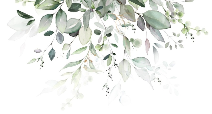 Zelená a bílá Jemné listy nástěnné malby - číslo obrázku 2