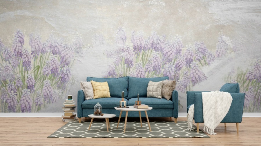 Jarní klimatická nástěnná malba Louka kvetoucích safírů - hlavní obrázek produktu