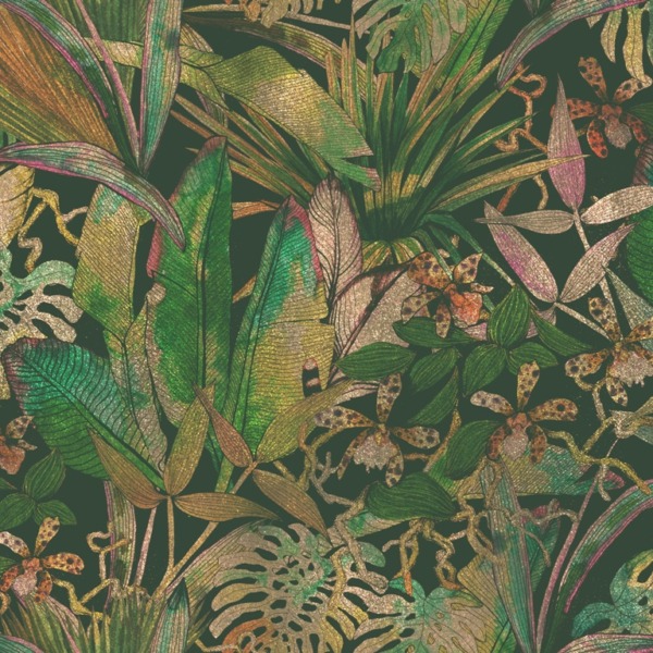 Fotomalebná mozaika exotických listů