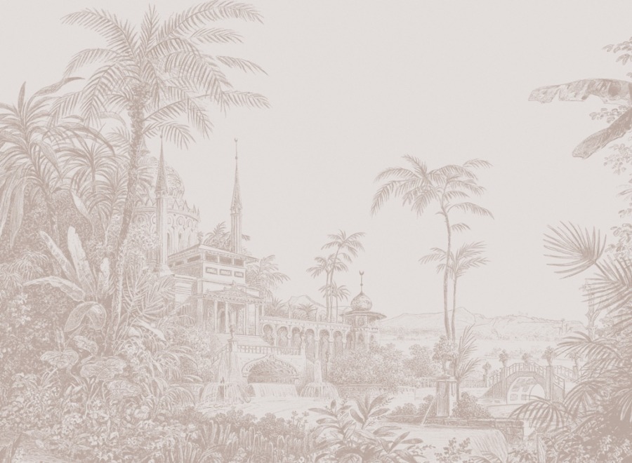 Nástěnná malba ve světlých odstínech Palác mezi stromy - obrázek číslo 2