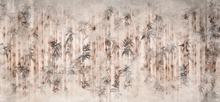 Fototapeta z pionowymi łodygami egzotycznych roślin Trawa Bambusowa do salonu - zdjęcie numer 2