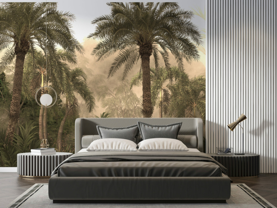 Tapety s tropickým motivem v teplých barvách High Palms in the Sun - hlavní obrázek produktu