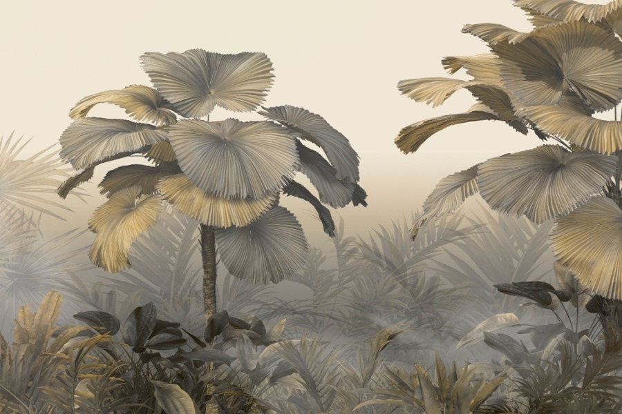 Motiv exotické džungle nástěnná malba Tropické stromy 3D - obrázek číslo 2