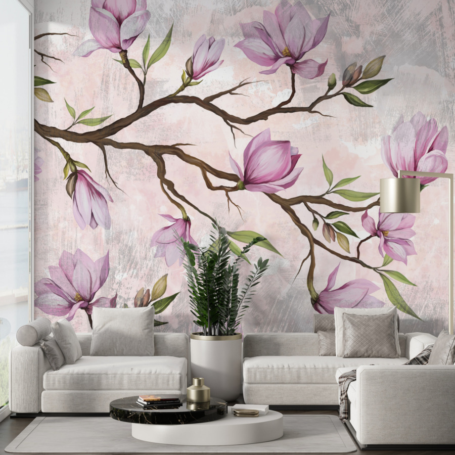 Nástěnná malba s jarním motivem Blossoming Magnolia - hlavní obrázek produktu