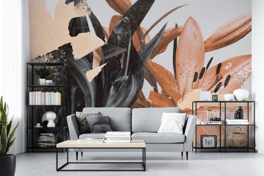 Květinová abstraktní nástěnná malba Blurred Lilies - hlavní obrázek produktu