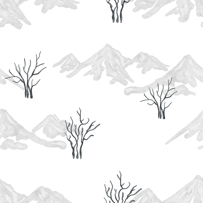 Nástěnná malba v odstínech bílé a šedé Bílé hory - obrázek číslo 2