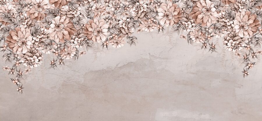 Fototapeta w ciepłych odcieniach brązu Deszcz Brązowych Kwiatów - zdjęcie numer 2
