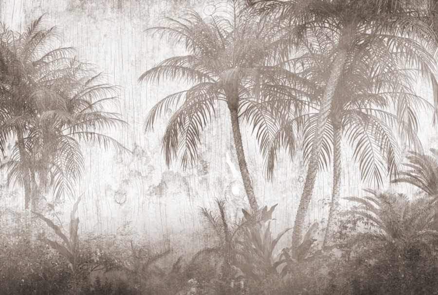 Fototapeta z egzotycznymi palmami w sepii Deszcz w Dżungli - zdjęcie numer 2
