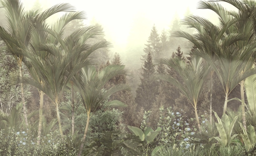 Tropický les nástěnná malba Palm Fans - obrázek číslo 2