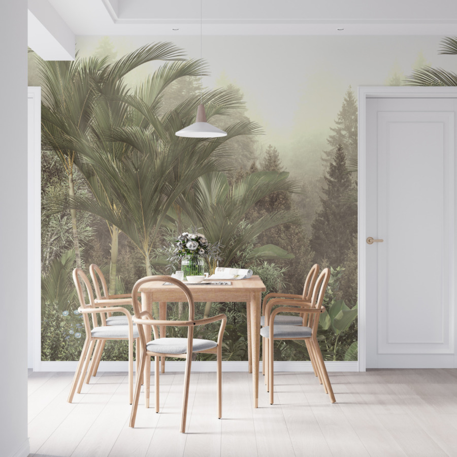 Tropický les Palm Fans nástěnná malba - hlavní obrázek produktu