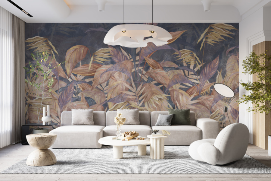Nástěnná malba s exotickým motivem ve výraznějších barvách Tropical Meadow - hlavní obrázek produktu