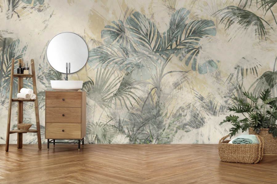 Tropické palmové listy nástěnné Malované listy - hlavní obrázek produktu