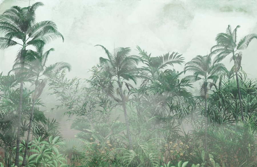 Fototapeta z gęstą tropikalną dżunglą Egzotyczna Mgła - zdjęcie numer 2