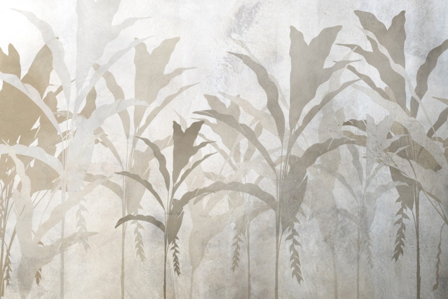Nástěnná malba s moderní vizualizací rostlin v teplých tónech hnědé a šedé Vláda rostlin - obrázek číslo 2