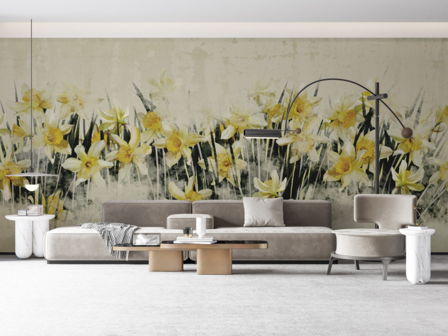 Jarní květinový motiv na zeď Žluté narcisy - hlavní obrázek produktu