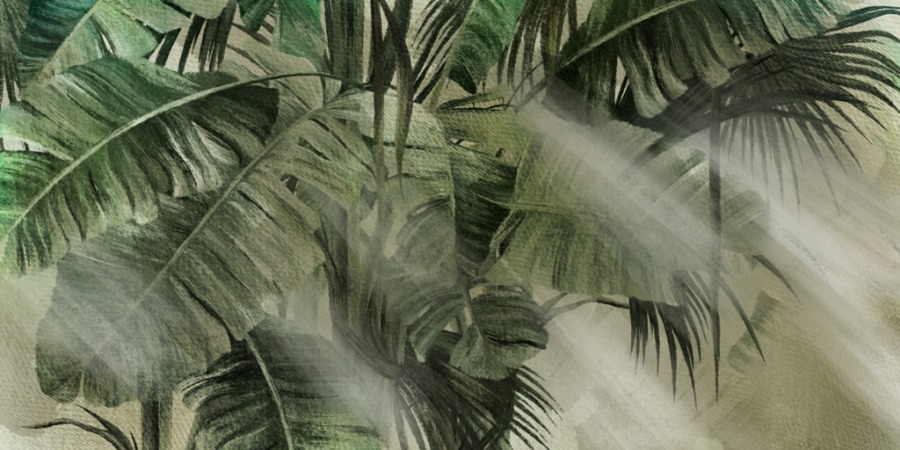Nástěnná malba v exotických tónech Zelený sloup - obrázek číslo 2