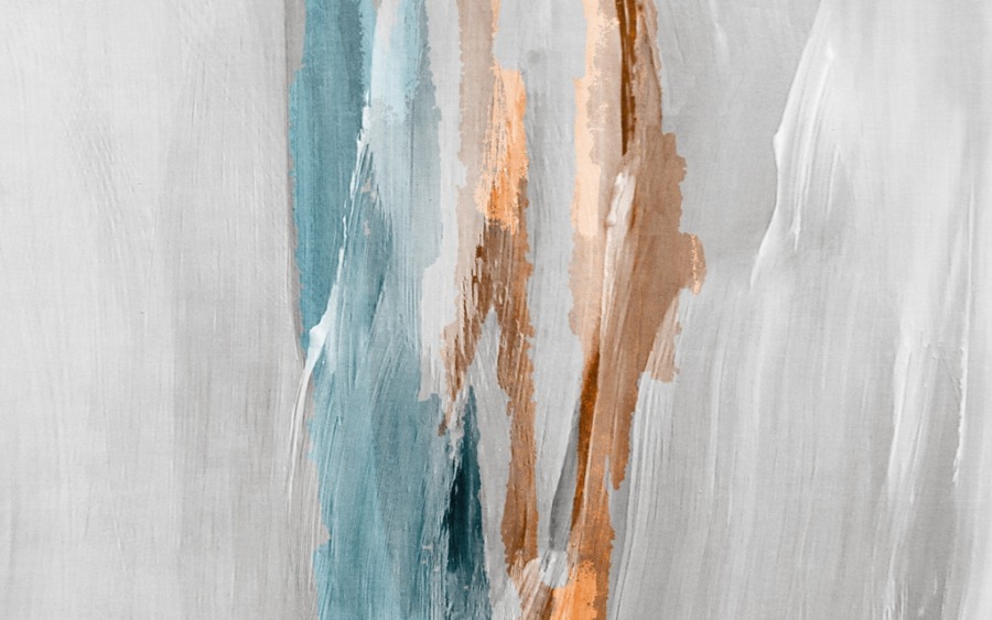 Abstraktní nástěnná malba v teplých tónech se svislými pruhy Brushstroke - číslo obrázku 2
