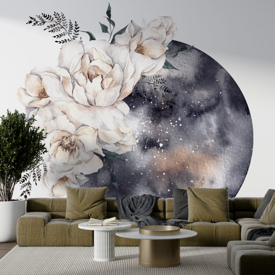 Nástěnná malba ve stylu fantasy Květiny na Měsíci - hlavní obrázek produktu