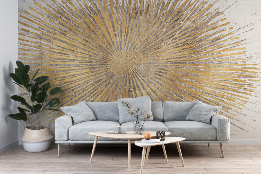 Zářivá nástěnná malba v elegantních barvách Golden Sphere - hlavní obrázek produktu