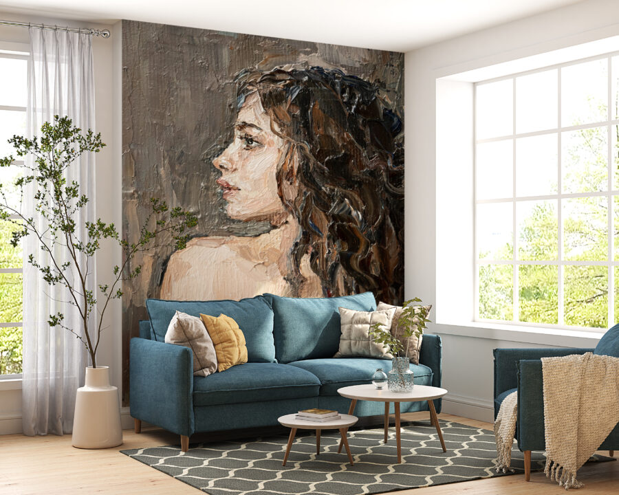 Nástěnná malba v klasickém stylu ideální do obývacího pokoje Obraz dívek - hlavní obrázek produktu