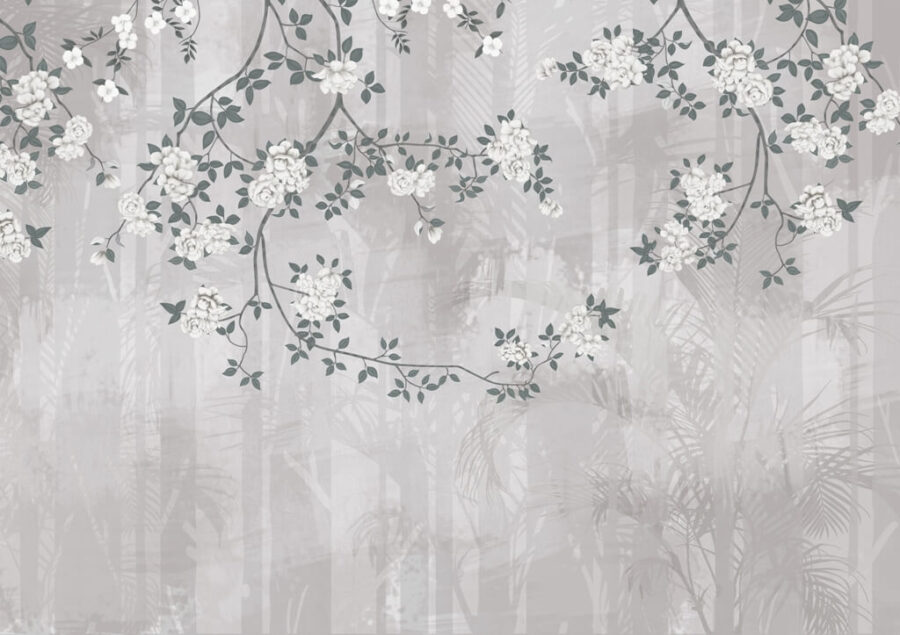 Fototapeta v módním tlumeném barevném provedení, které se hodí do každého interiéru Kvetoucí šedá - obrázek číslo 2