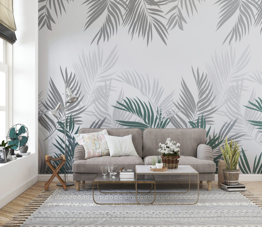 Nástěnná malba v moderním stylu s klasickým botanickým motivem Palmové listy - hlavní obrázek produktu