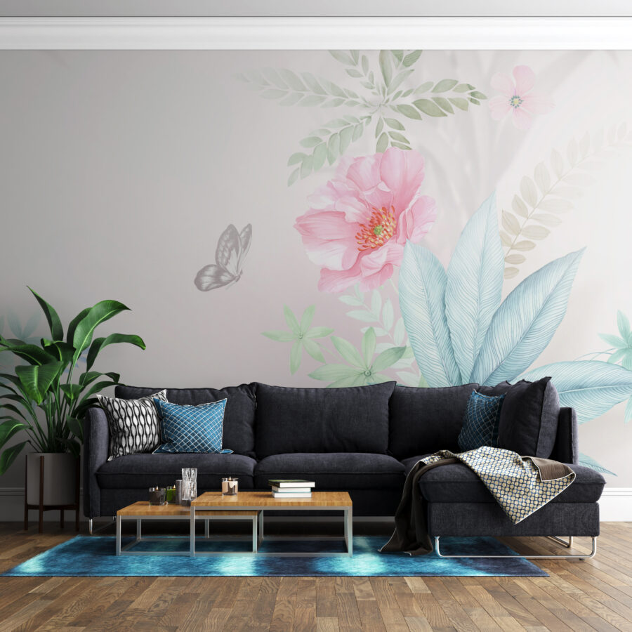 Fototapeta v elegantních a jemných tónech ideální do obývacího pokoje Delicate Flower - hlavní obrázek produktu