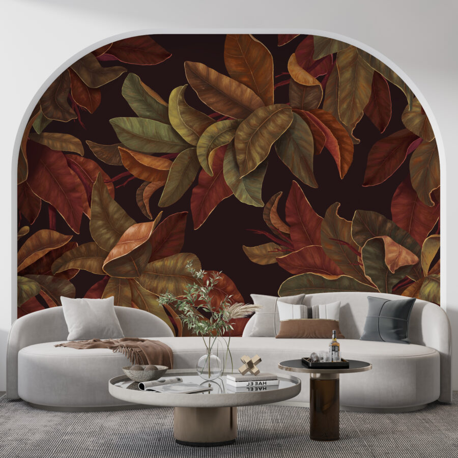 Nástěnná malba v zářivých barvách ideální do obývacího pokoje Podzimní listí - hlavní obrázek produktu