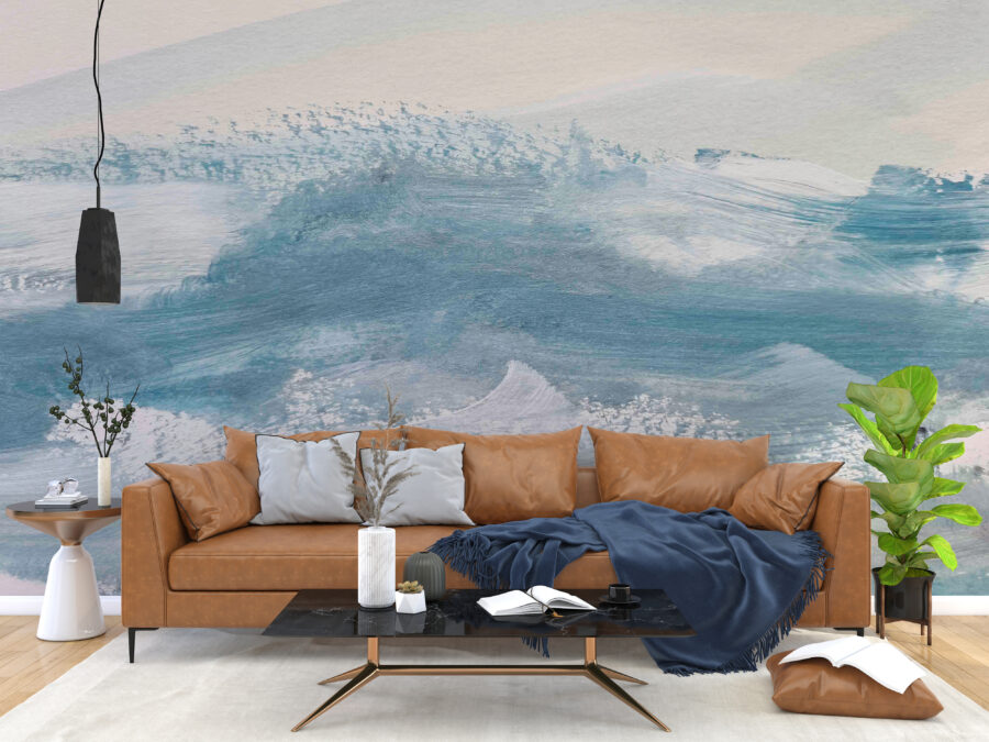 Nástěnná malba imitující malbu štětcem s mořskou tématikou Mořské vlny - hlavní obrázek produktu