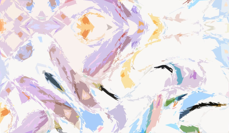 Převážně fialová nástěnná malba s fantazijním vzorem Bright Abstraction - obrázek číslo 2