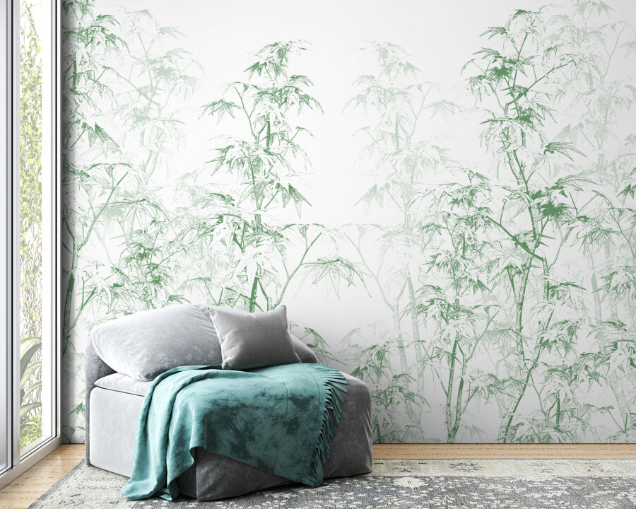 Zelená vegetace lesní klima nástěnná malba - hlavní obrázek produktu