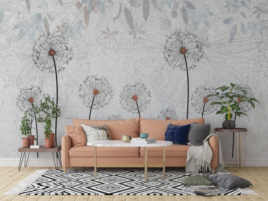 Nástěnná malba s jemným květinovým motivem ideální do obývacího pokoje nebo jídelny Blowers row - hlavní obrázek produktu