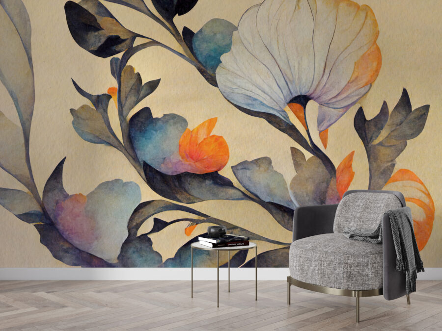 Nástěnná malba v jasných barvách Tropical Flower - hlavní obrázek produktu
