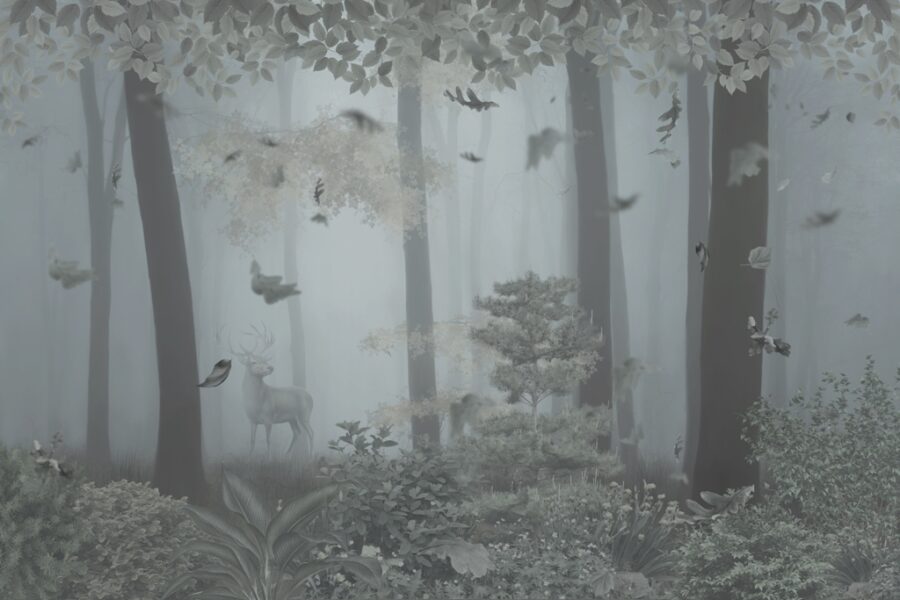 Nástěnná malba, která vypadá jako negativ fotografie na filmu Dark Forest - obrázek číslo 2