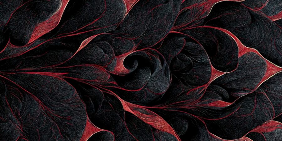 Moderní styl nástěnné malby v pozoruhodných barvách Červená v černé - obrázek číslo 2