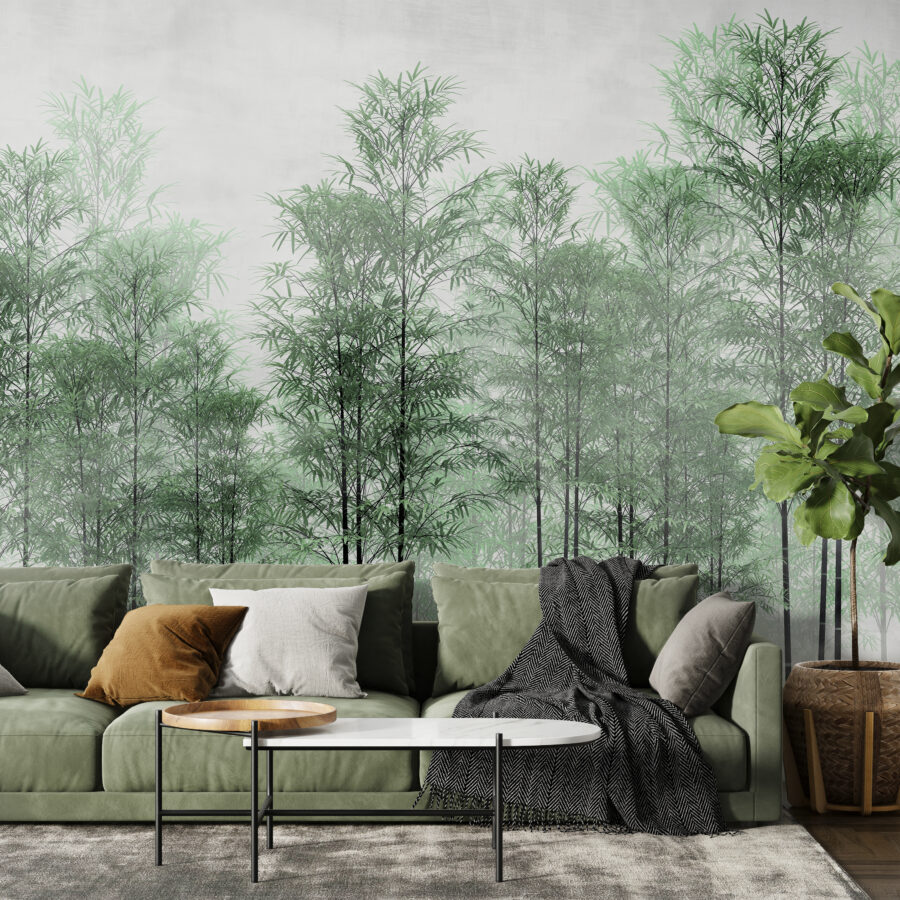 Nástěnná malba ve šťavnaté zelené barvě imitující dech přírody Green Forest - hlavní obrázek produktu