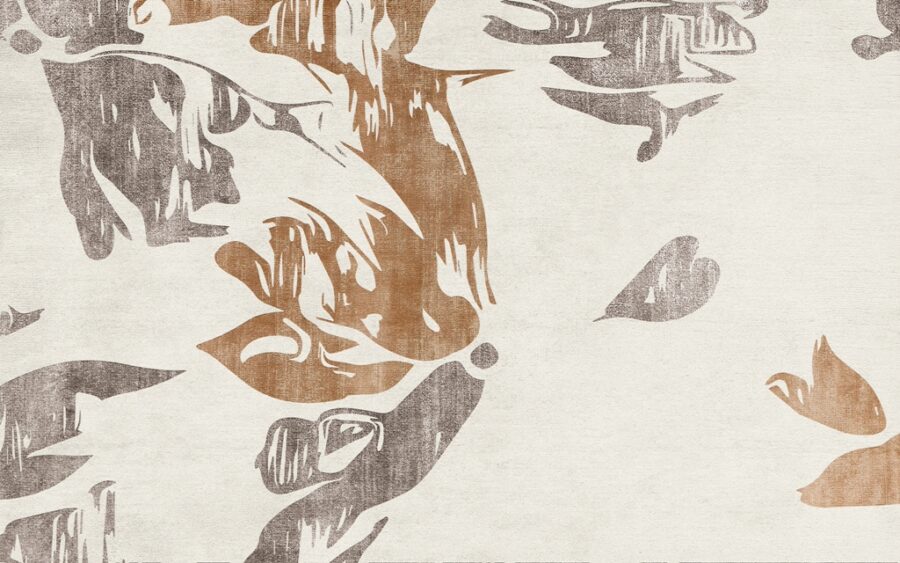 Fototapeta wzorująca się na strukturze tkaniny z nieregularnym motywem w szarościach i brązach Nieregularny Wzór - zdjęcie numer 2