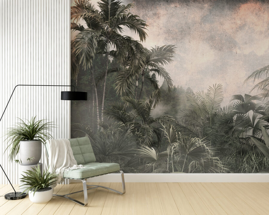 Nástěnná malba evokující horké prázdninové svítání na exotickém ostrově - hlavní obrázek produktu