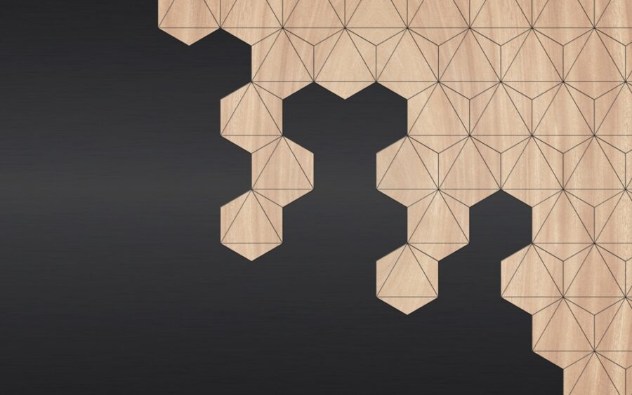 Geometrická nástěnná malba v černé a jemné hnědé barvě nebo moderní motiv Honeycomb - obrázek číslo 2