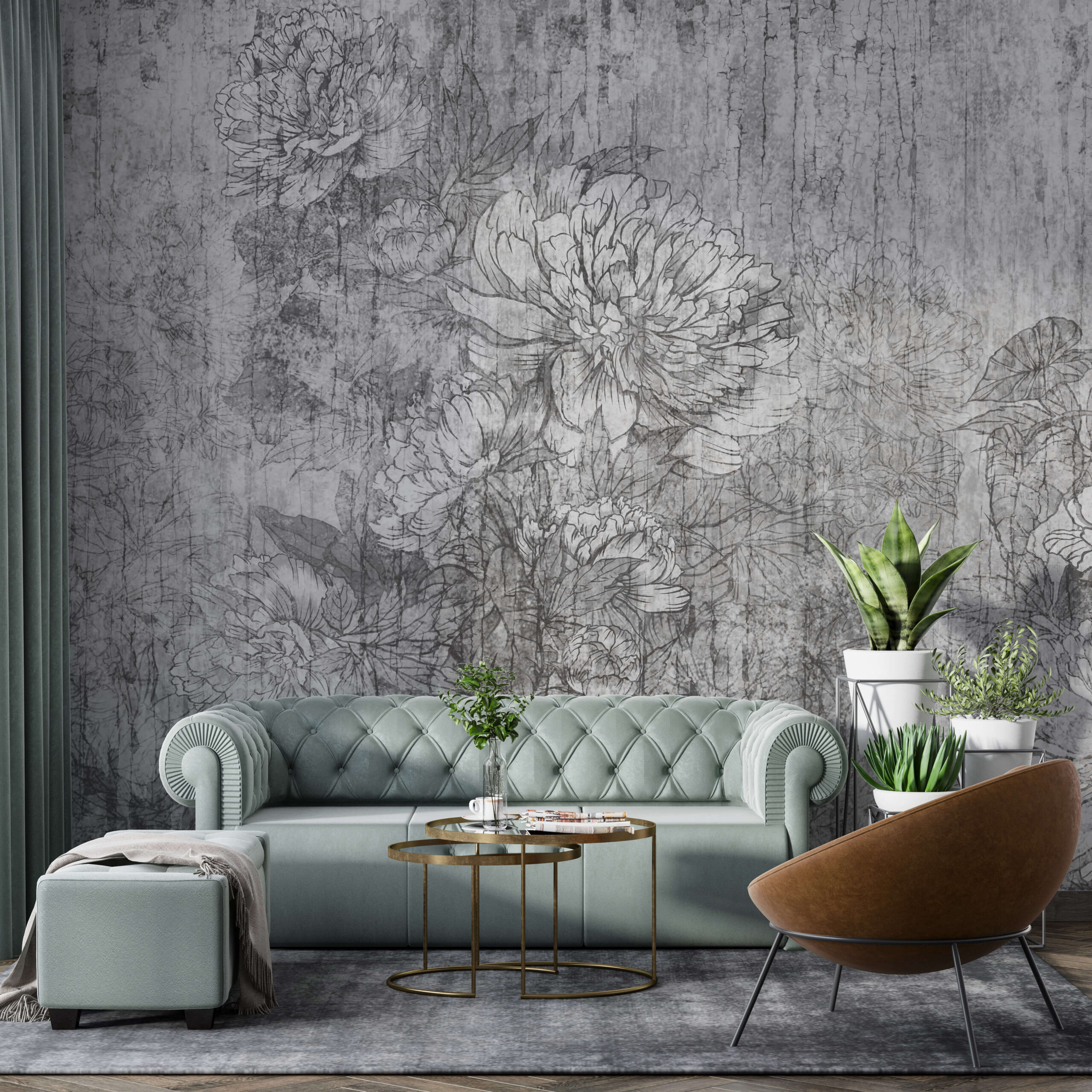 Tapety Květiny na betonovém pozadí