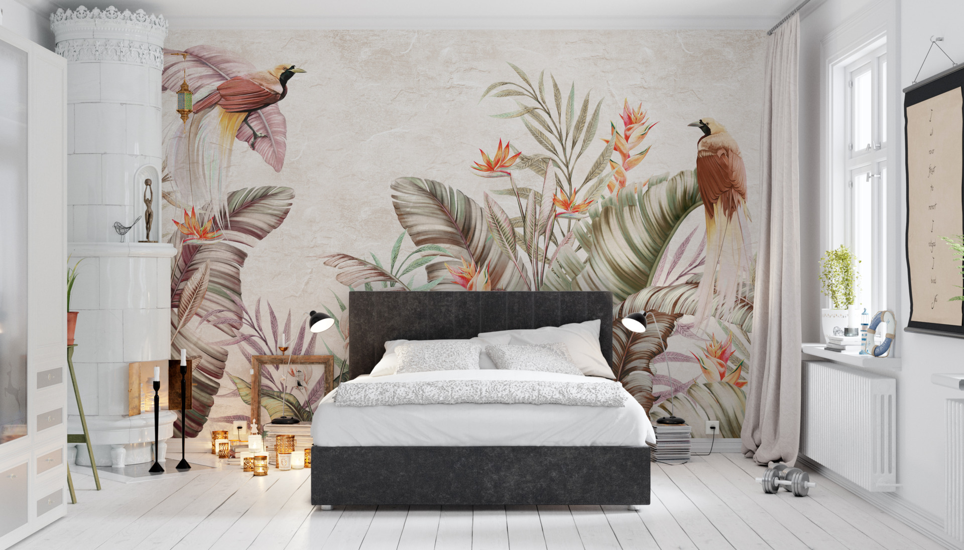 Nástěnná malba Ptačí krása